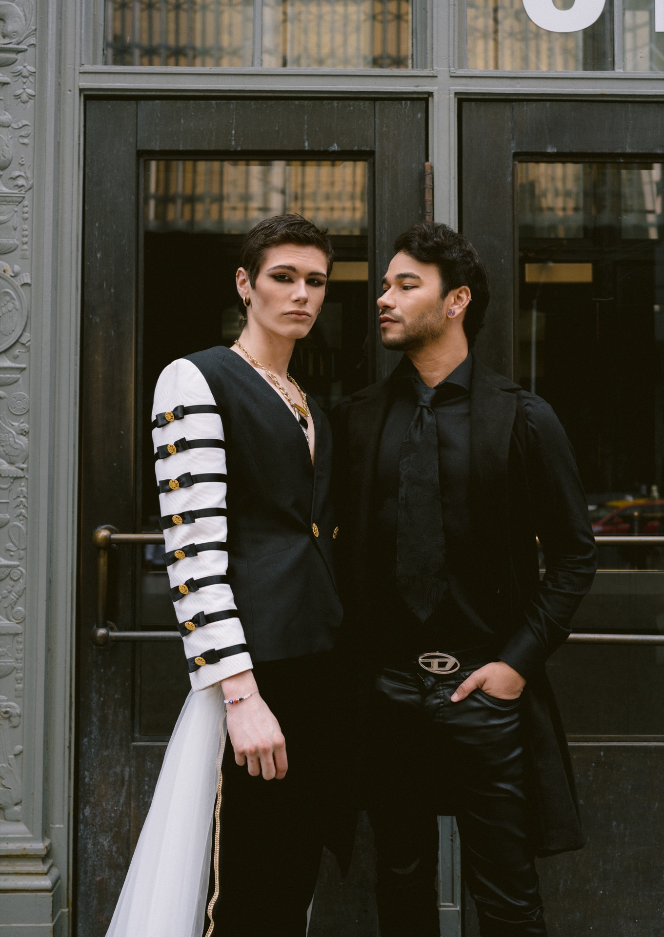 Intimate moment between LGBTQ couple in Toronto