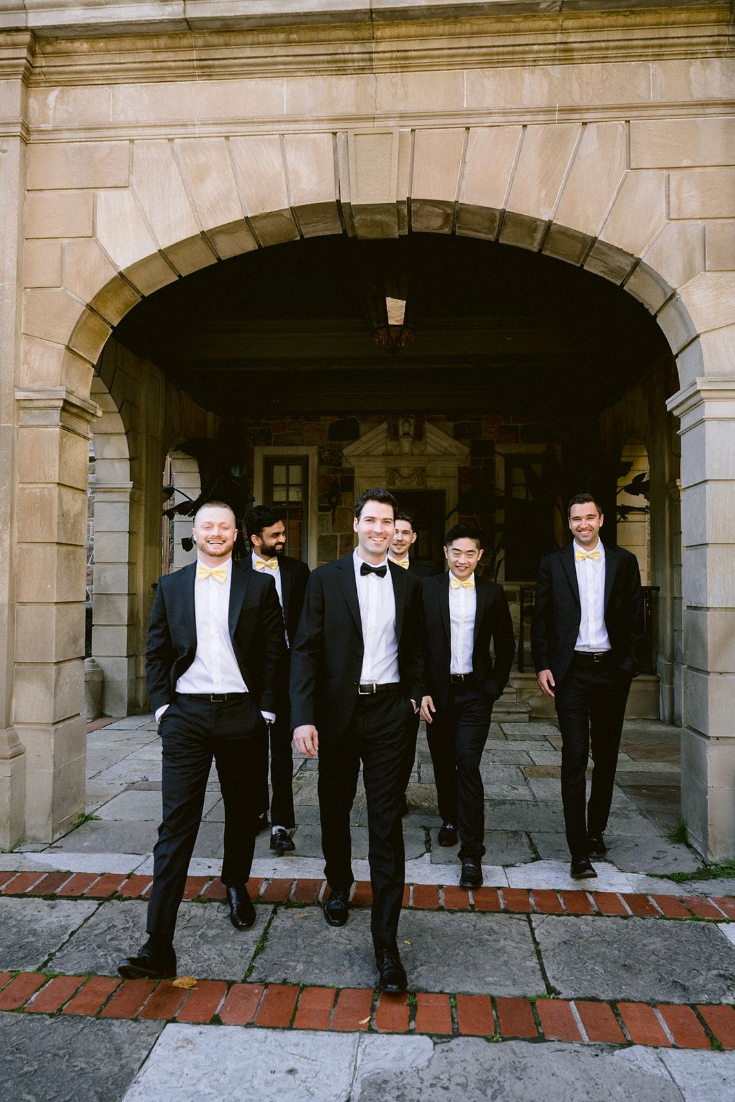 Groom and his groomsmen getting ready for his Graydon Hall Manor wedding