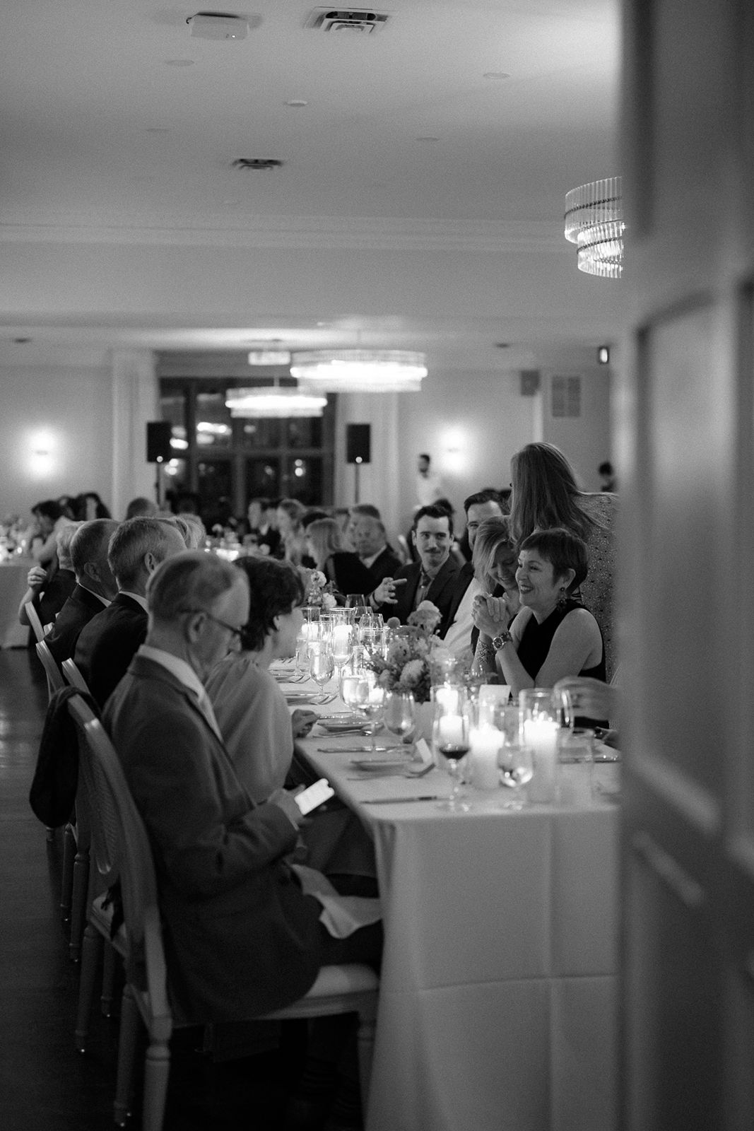 Full house of guests at a wedding reception at The Estates of Sunnybrook