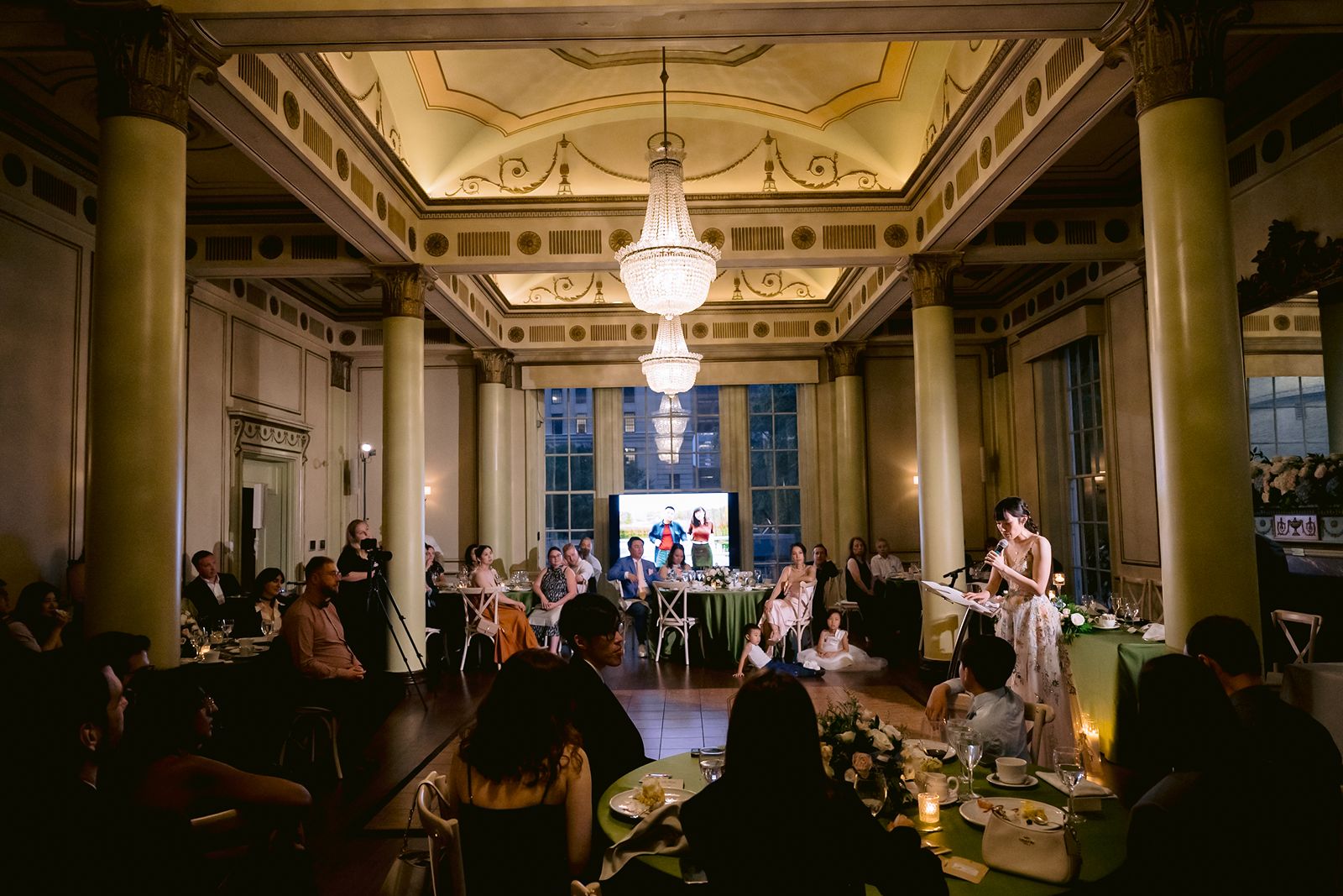 Elegant place settings at a University Club of Toronto wedding.