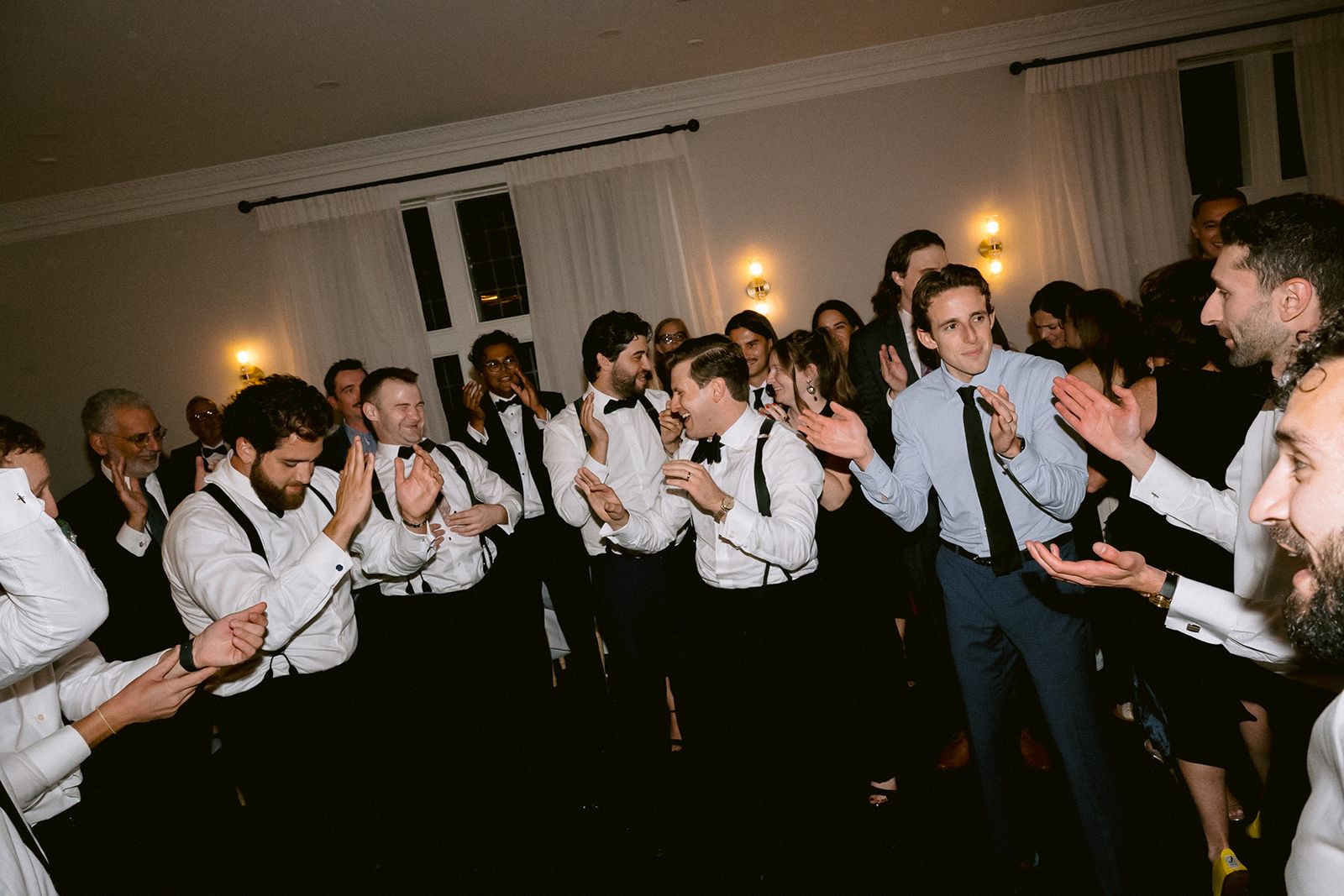 Groom and groomsmen joined the hoorah dance