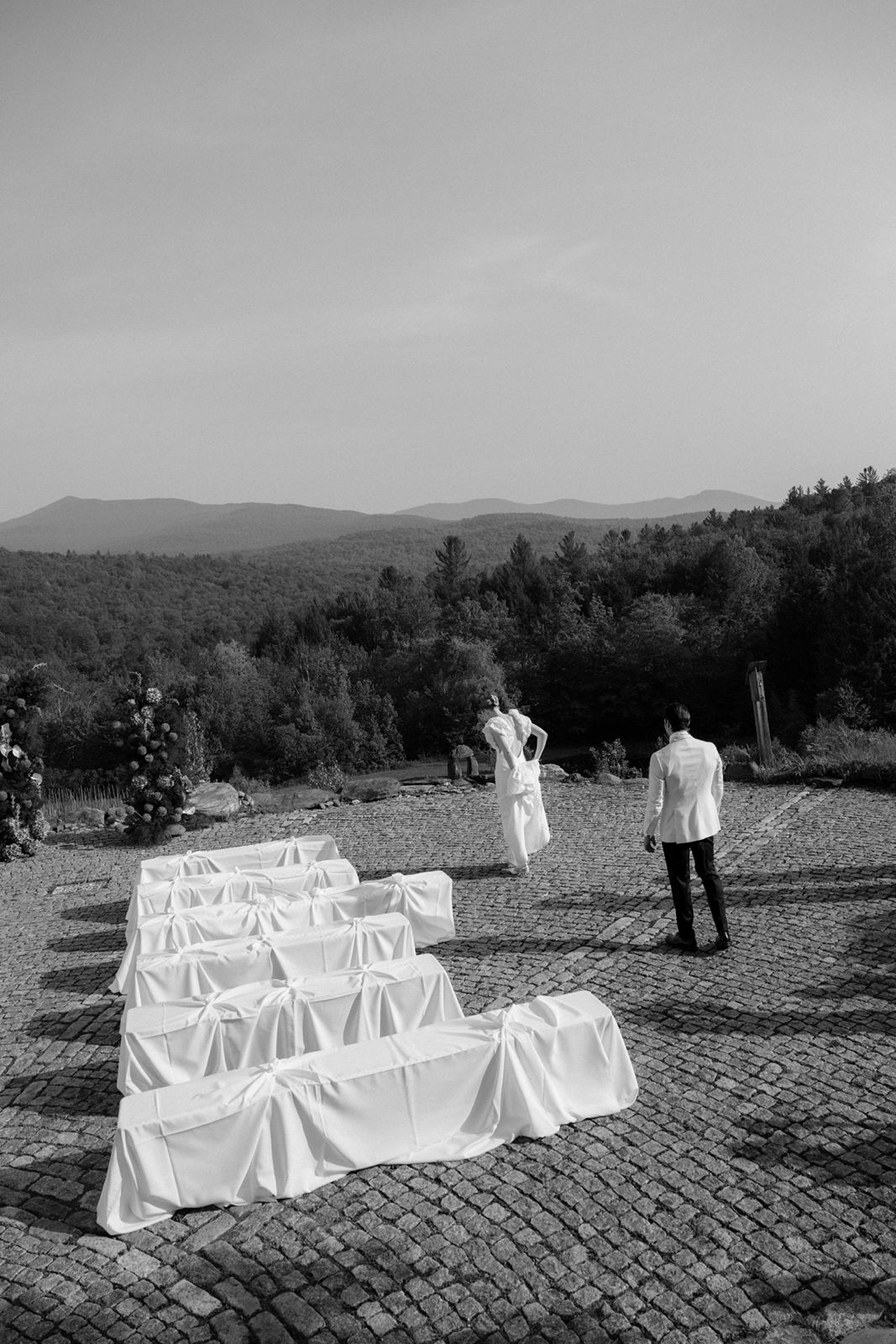 Bride and groom grand entrance for wedding at Chateau Ste Agnes