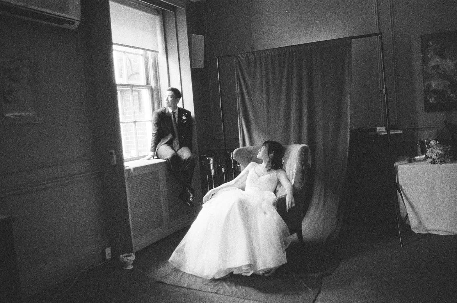 Soft, romantic bride and groom portrait with a nostalgic feel.